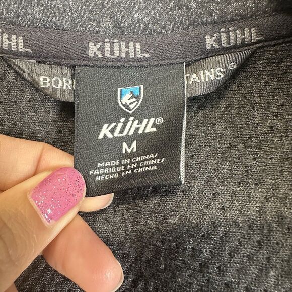 Kuhl Sweater Mens Medium Gray Konfronter 1/4 Snap Jacket Pullover Mock Neck - Picture 8 of 13